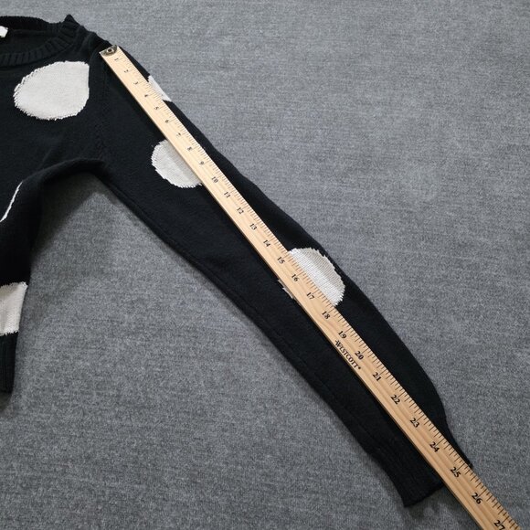 ViCOLO Northland Sweater Womens S/M Black White LS Pullover Italy Cotton Casual - Picture 7 of 14